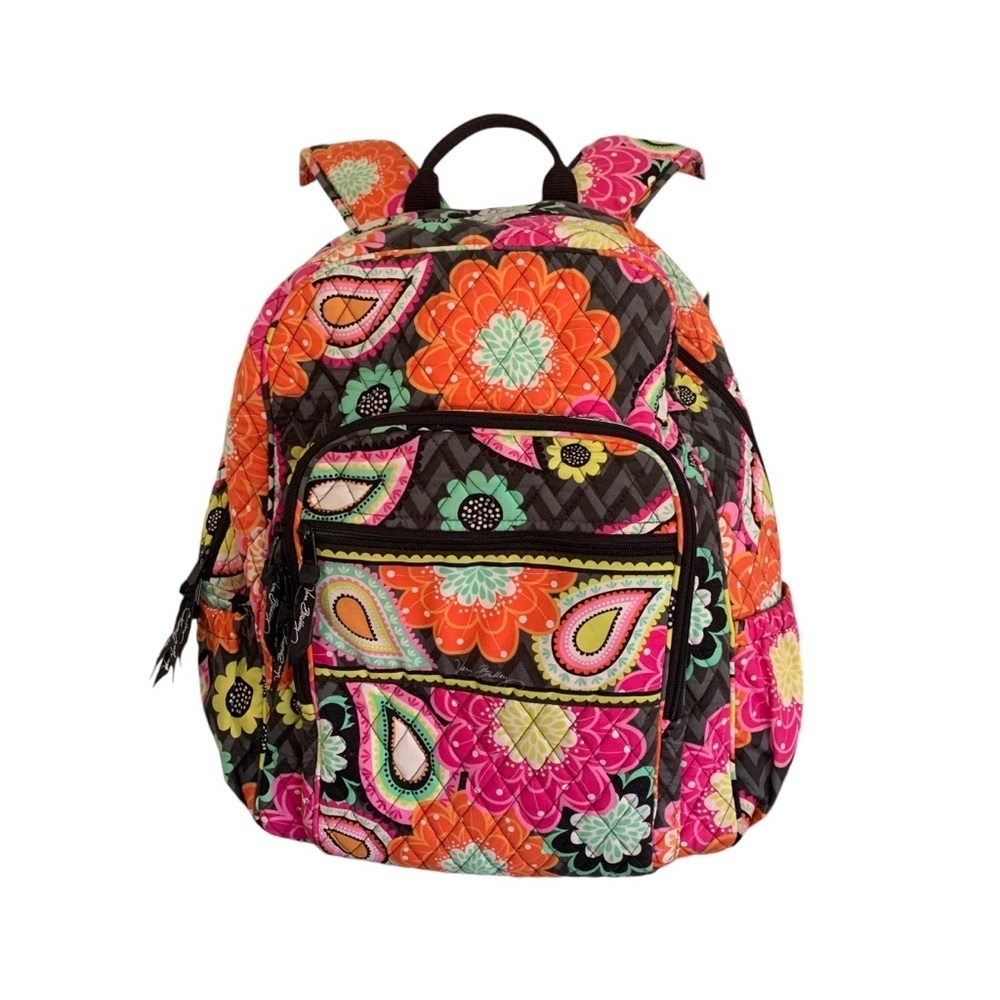 Vera Bradley Ziggy Multicolor Floral Campus Backpack Bright